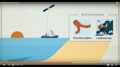 Figure 2. Screenshot of animation 1, showing how impact maps are made, based on the fishing gear and VMS data.