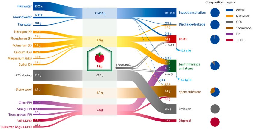 Figure 1: A flowchart of material that go into creating 1KG of tomatos Figure 1: A flowchart of material that go into creating 1KG of tomatos