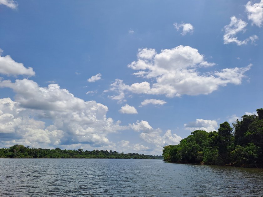 Wolken worden gevormd en beïnvloed door het regenwoud en de aanwezigheid van de Uatumã-rivier. Wolken worden gevormd en beïnvloed door het regenwoud en de aanwezigheid van de Uatumã-rivier.