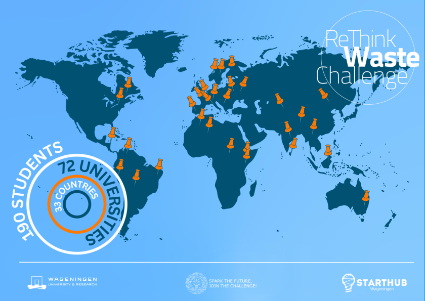 190 students out of five continents will compete in the ReThink Waste Challenge.