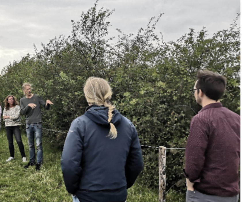 Jan en Janneke Woudstra laten zien hoe ze invullingen geven agroforestry op hun bedrijf d.m.v. een voederhaag. 